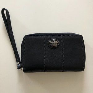 Coach Black Leather Wristlet